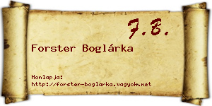 Forster Boglárka névjegykártya
