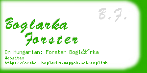 boglarka forster business card